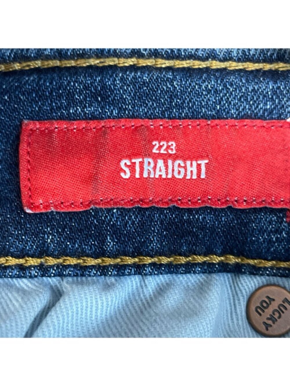 Lucky Brand 223 Straight Men's Size 34x29 Medium Blue Jeans Wash Denim d1647 - Picture 6 of 10